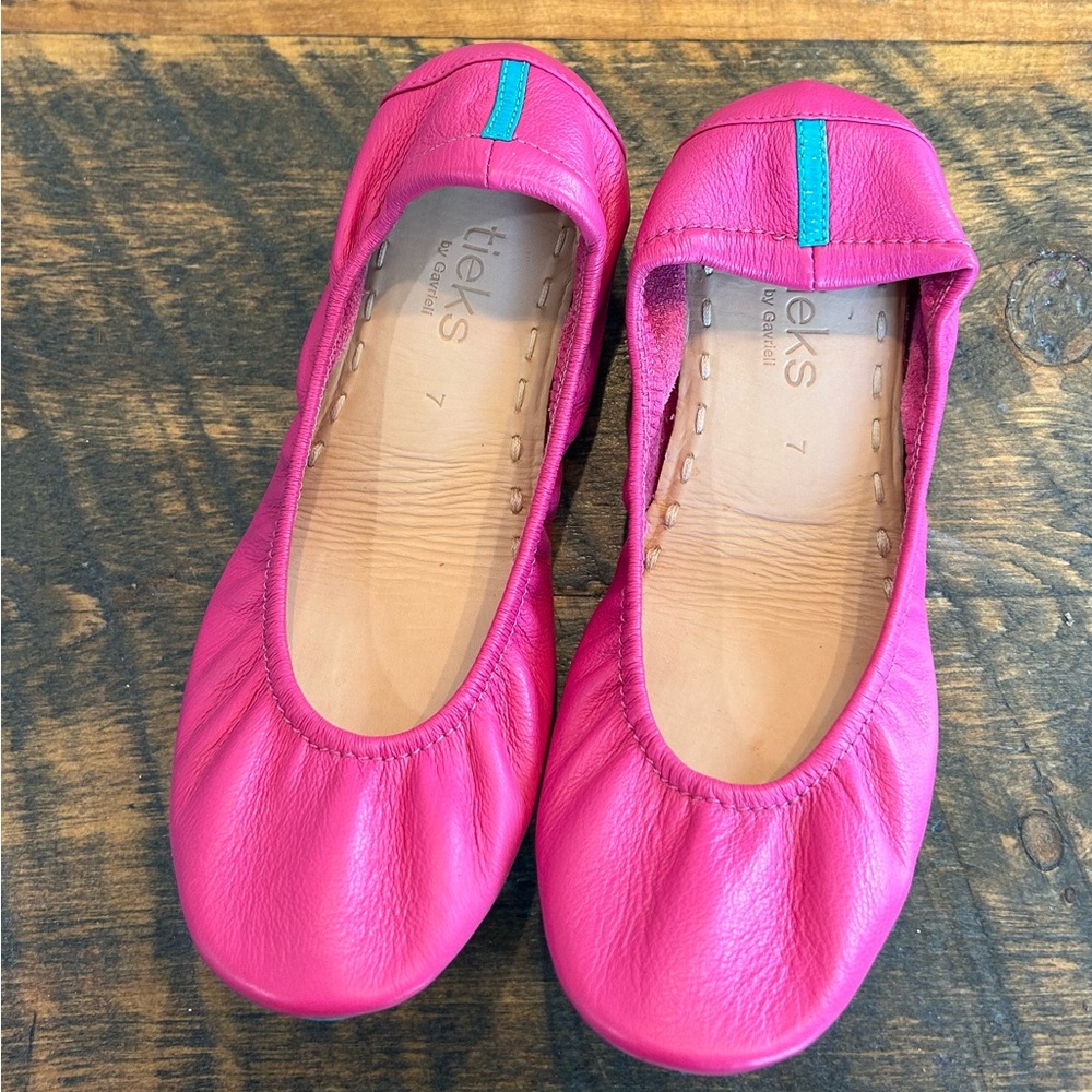 size 7 Tieks in pink. Worn only a handful of time and in like new condition.